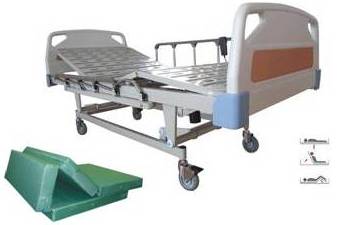 Cama Clínica Eléctrica Estandar con Conchon en Lona Verde Impermeable